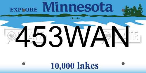 453WAN Minnesota License Plate