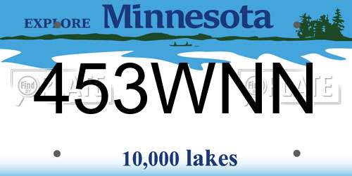 453WNN Minnesota License Plate