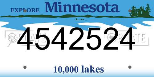 4542524 Minnesota License Plate