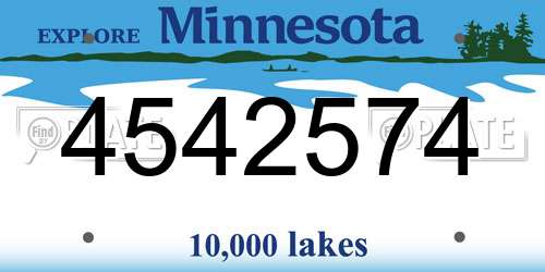 4542574 Minnesota License Plate