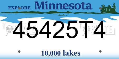 45425T4 Minnesota License Plate