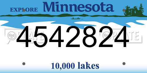 4542824 Minnesota License Plate