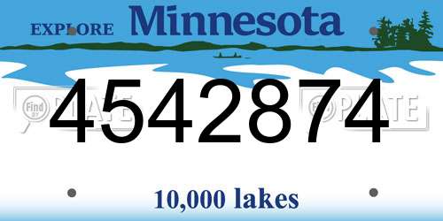 4542874 Minnesota License Plate