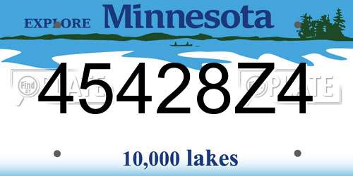 45428Z4 Minnesota License Plate
