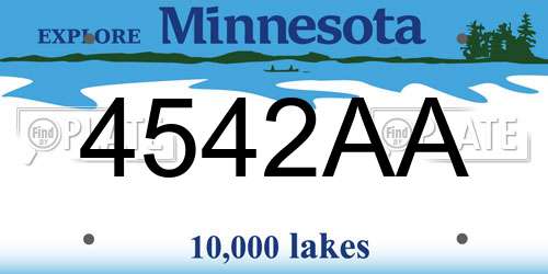 4542AA Minnesota License Plate