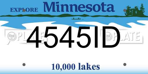 4545ID Minnesota License Plate