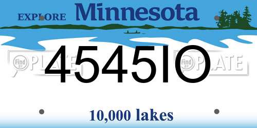 4545IO Minnesota License Plate