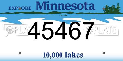 45467 Minnesota License Plate