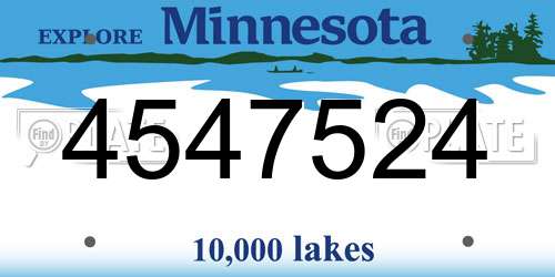 4547524 Minnesota License Plate
