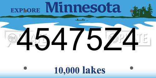 45475Z4 Minnesota License Plate