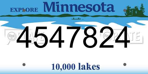4547824 Minnesota License Plate