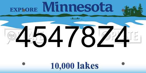 45478Z4 Minnesota License Plate