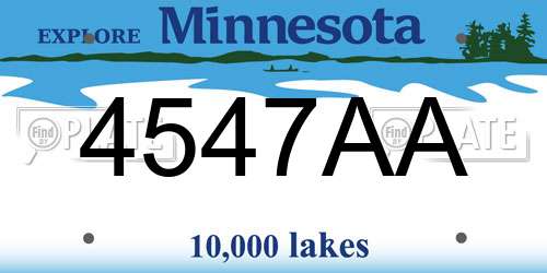 4547AA Minnesota License Plate