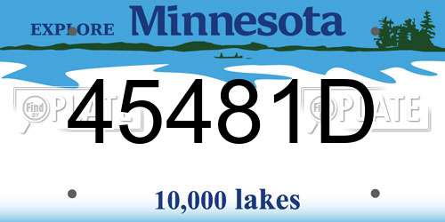 45481D Minnesota License Plate