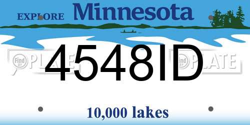 4548ID Minnesota License Plate