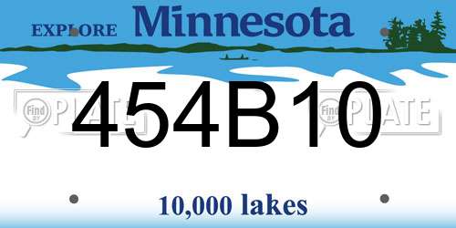 454B10 Minnesota License Plate
