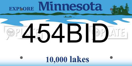 454BID Minnesota License Plate
