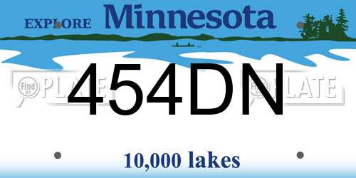 454DN Minnesota License Plate