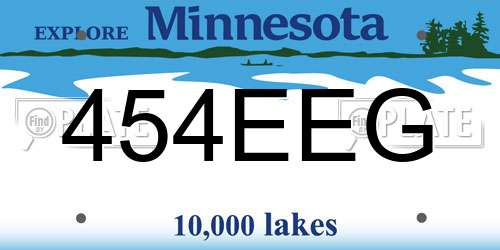 454EEG Minnesota License Plate
