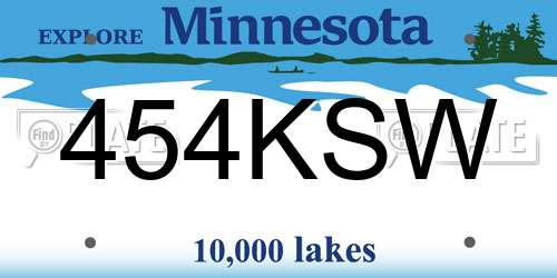 454KSW Minnesota License Plate