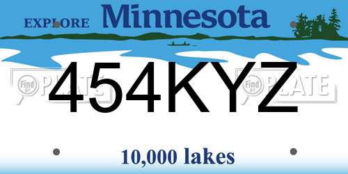 454KYZ Minnesota License Plate
