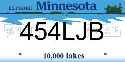 454LJB Minnesota License Plate