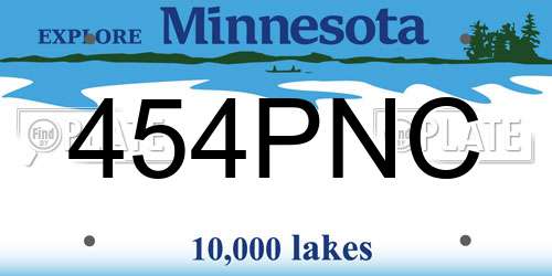 454PNC Minnesota License Plate