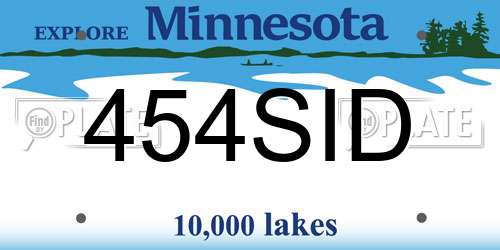 454SID Minnesota License Plate