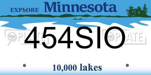 454SIO Minnesota License Plate