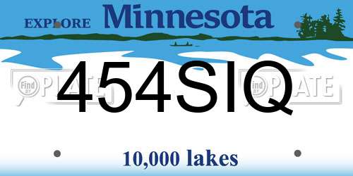 454SIQ Minnesota License Plate