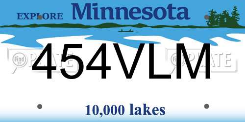 454VLM Minnesota License Plate