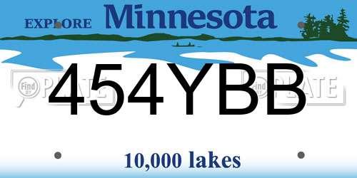 454YBB Minnesota License Plate