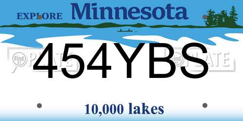 454YBS Minnesota License Plate