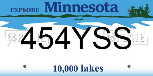 454YSS Minnesota License Plate