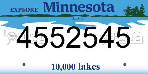 4552545 Minnesota License Plate