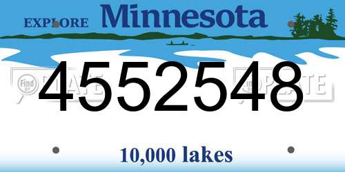 4552548 Minnesota License Plate