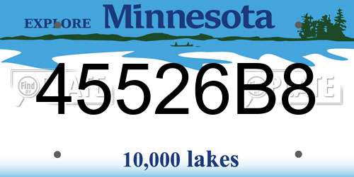 45526B8 Minnesota License Plate