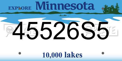 45526S5 Minnesota License Plate