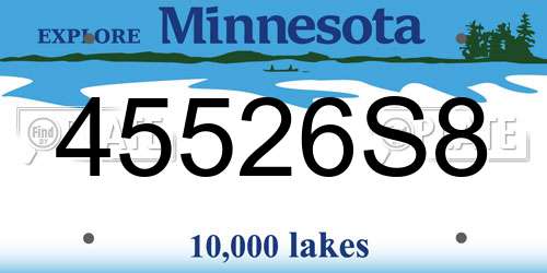 45526S8 Minnesota License Plate