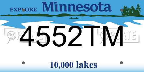 4552TM Minnesota License Plate