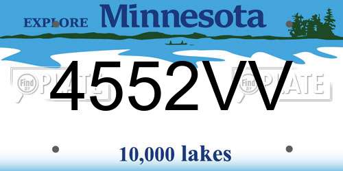 4552VV Minnesota License Plate