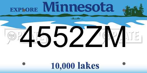 4552ZM Minnesota License Plate