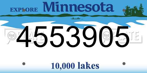 4553905 Minnesota License Plate