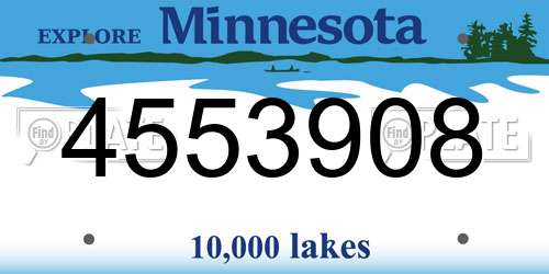 4553908 Minnesota License Plate