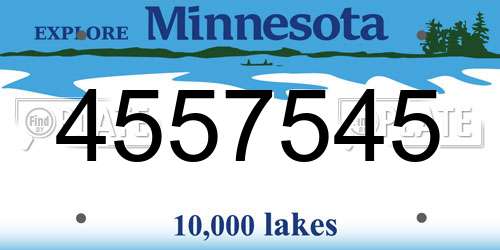 4557545 Minnesota License Plate