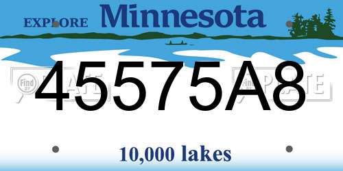 45575A8 Minnesota License Plate