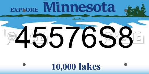 45576S8 Minnesota License Plate