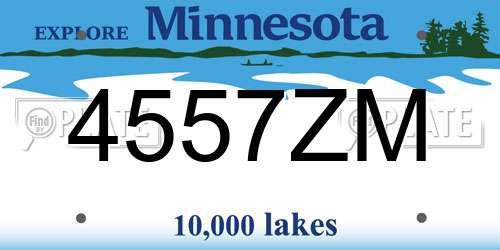 4557ZM Minnesota License Plate