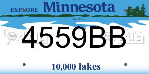 4559BB Minnesota License Plate
