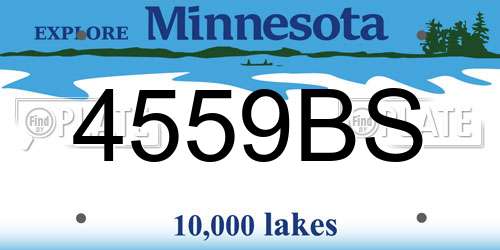 4559BS Minnesota License Plate